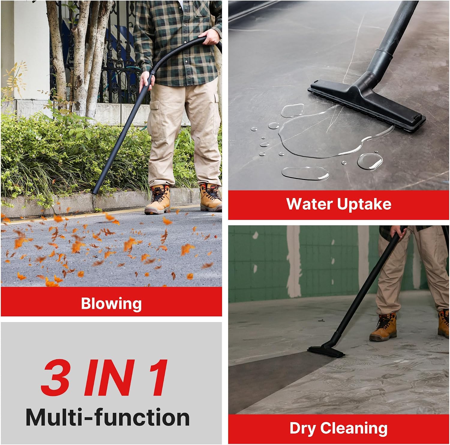 Shop-Vac 8 Gallon 4.0 HP Wet/Dry Vacuum with Blower Function, Stainless Steel Tank, Portable Shop Vacuum with Wheels, Includes Filters, Hose & Accessories, Ideal for Garage and Workshop