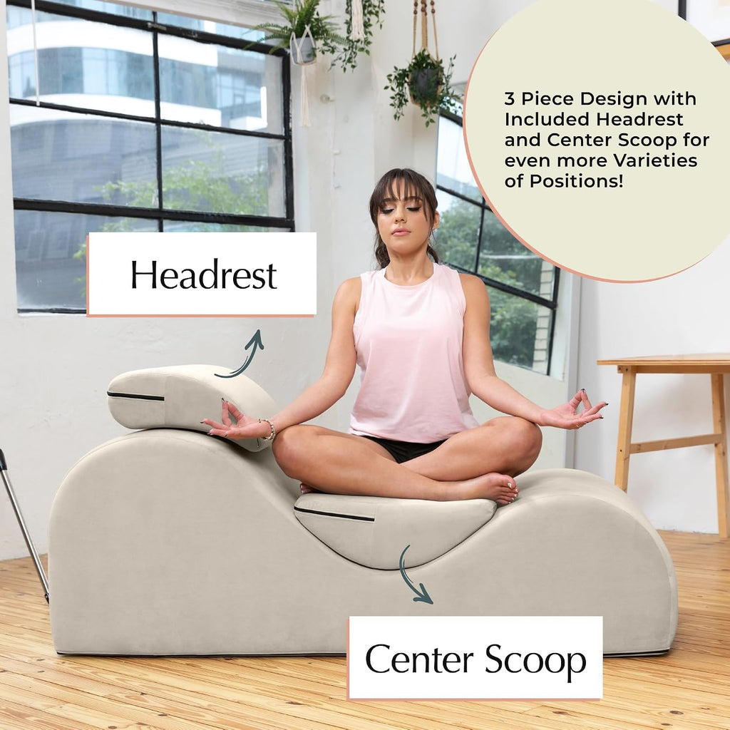 Avana Luvu Lounger - Chaise Lounge Chair for Yoga, Exercise, Massage - High Density Foam - Made in The USA - Black
