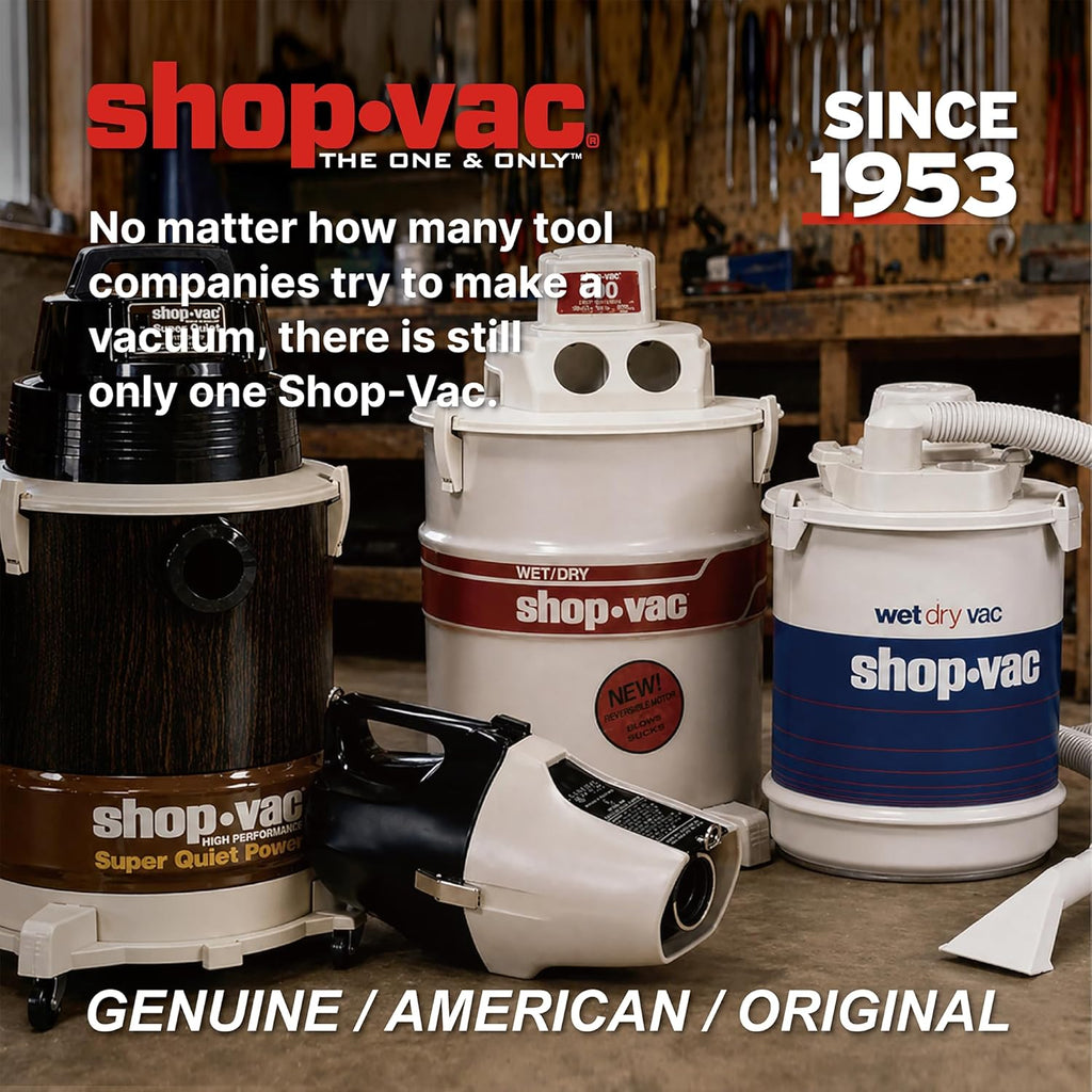 Shop-Vac 8 Gallon 4.0 HP Wet/Dry Vacuum with Blower Function, Stainless Steel Tank, Portable Shop Vacuum with Wheels, Includes Filters, Hose & Accessories, Ideal for Garage and Workshop