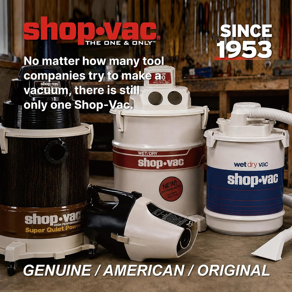 Shop-Vac 5761311 12-Gallon Wet/Dry Shop Vacuum, 6 Peak HP, 1.5 Inch Diameter x 7 Foot Hose, 20 Foot Cord, Ideal for Home, Garage, and Workshop Cleaning