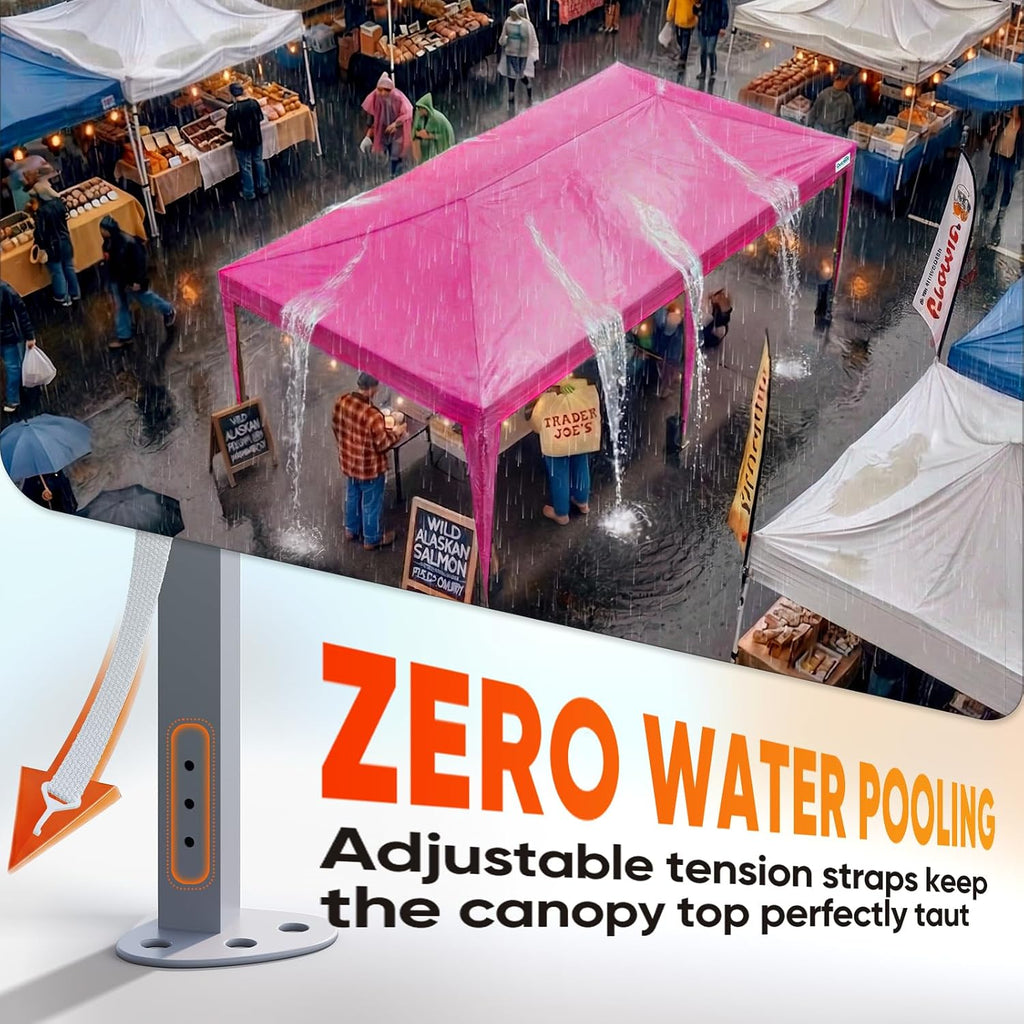 Quictent 10x20 Pop up Canopy Without Sidewalls Easy up Canopy Tent Instant Shelter with Windows for Outdoor Events Parties Weddings Commercials Vendors