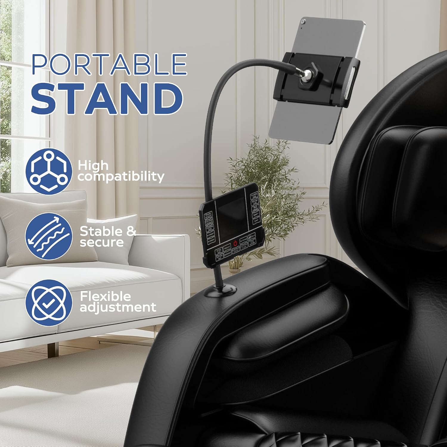 Zero Gravity Massage Chair Recliner with 8 Roller Heads, Full Body Air Pressure System, Heated Waist and Legs, Foot Roller Therapy, Bluetooth Audio, Automatic Programs for Home Office, Black