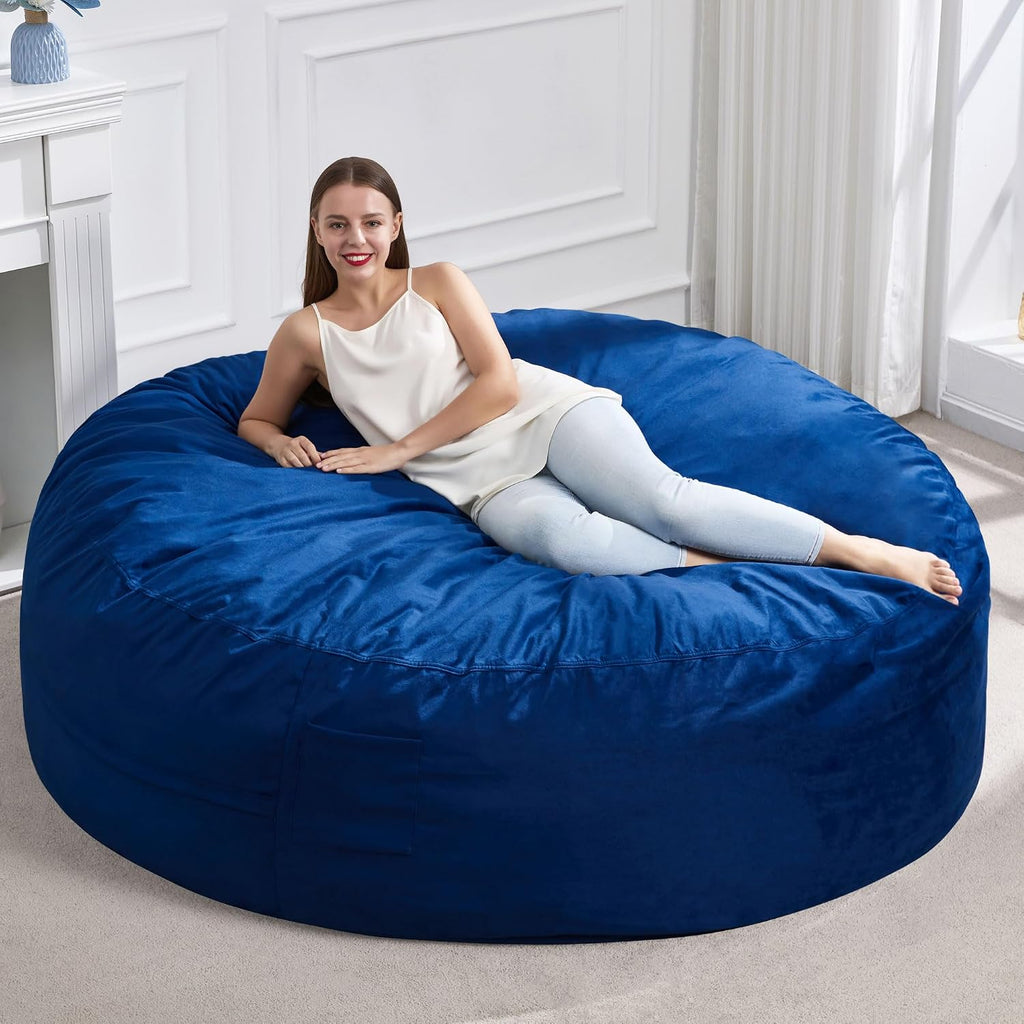Hobestluk Bean Bag Chair 6Ft Giant Bean Bag Chairs for Adults Large Bean Chairs with Removable Cover,Big BeanBag Chairs for Living Room, Bedroom