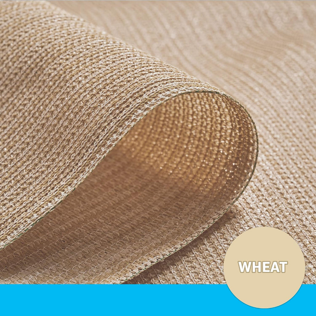 Coolaroo 90% UV Block Heavy Duty Sun Protection Fabric - Breathable Outdoor Shade Cover for Pergolas, Patios, Pets, Vehicles, and Play Areas, Tear-Resistant HDPE, 6ftx100ft Roll, Wheat