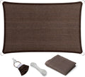 Eden's Decor Straight Flat-Edged Sun Shade Sail Rectangular 12' x 20' Brown UV-Blocking Outdoor Canopy Fabric Cloth Awning for Pergola Patio Garden Backyard Custom Size