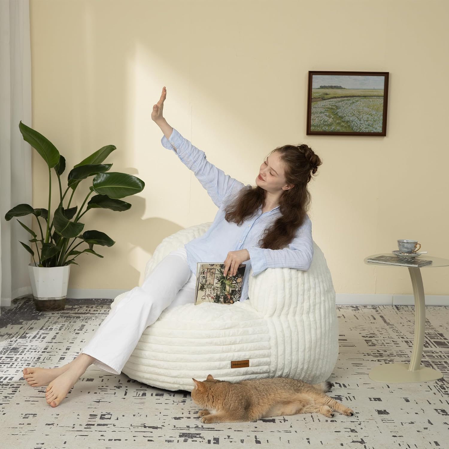 EBENCHICO Bean Bag Chair for Adults and Teens, Comfy Cozy Bean Bag Chairs,Beanbag Chair for Dorm Lazy Couch Sofa Chair Living Room Gaming,Reading