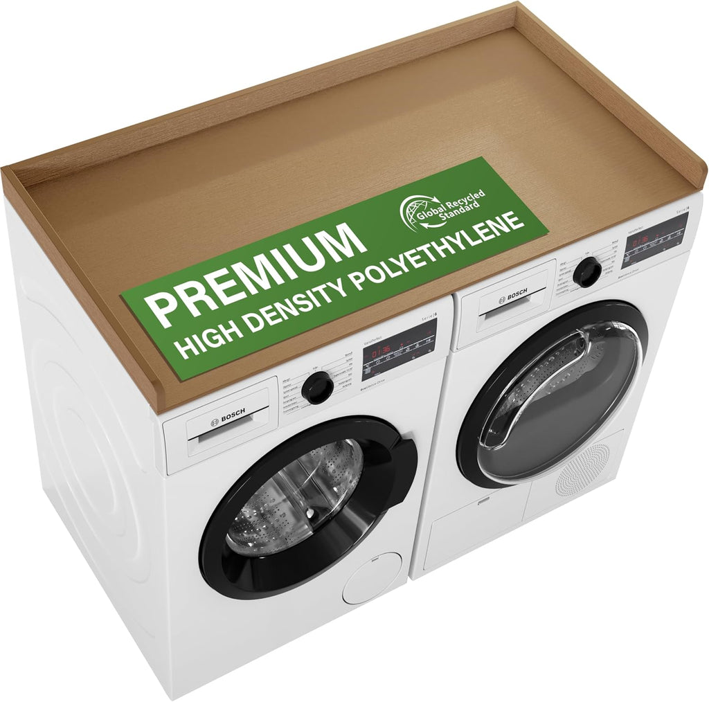 Washer Dryer Topper 54'x27.5' – Premium HD Polymer Laundry Countertop, Waterproof and Durable Washer Dryer Countertop with Raised Edges for Folding Clothes, Sorting Laundry, and Extra Storage