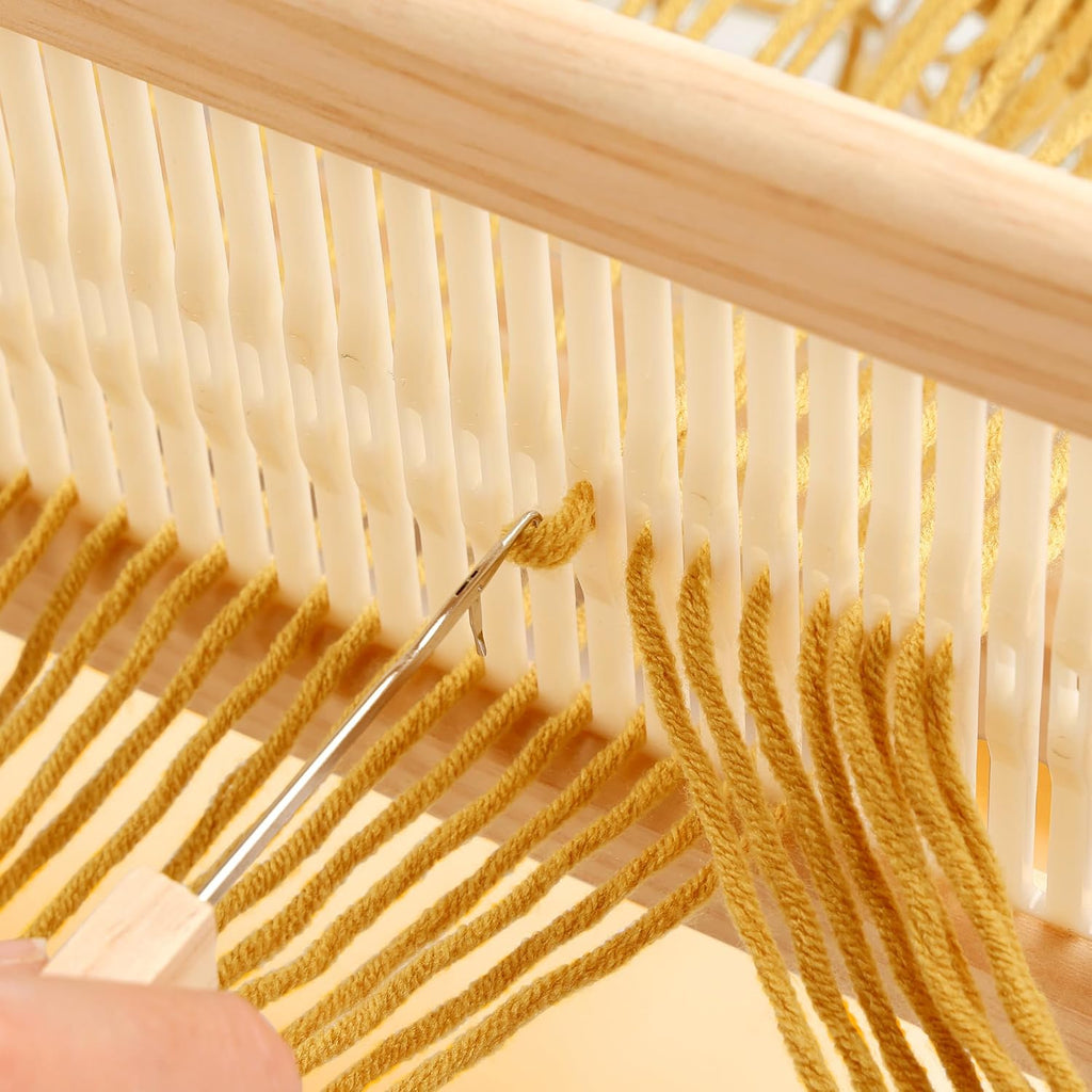WILLOWDALE 16 Inches Rigid Heddle Loom, Weaving Loom Kit with Shed Stick, Wooden Multi-Craft Weaving Loom for Adults, Threads Warping Frame with Pegs and Yarn Stand, Frame Loom for Beginner