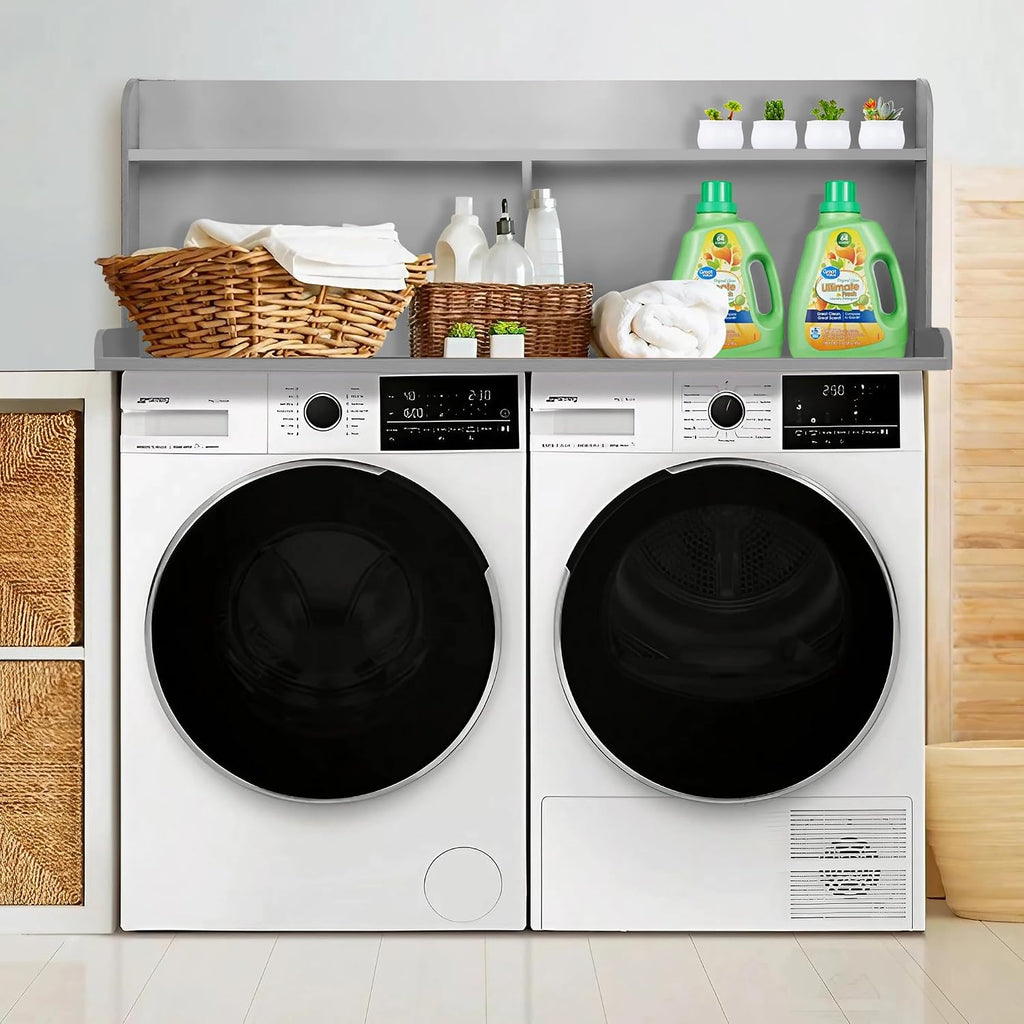 Royxen Laundry Countertop with 20' Shelf Universal Fit, Washer and Dryer Countertop with Storage Space, Gray