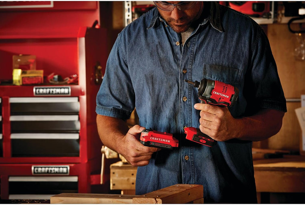 CRAFTSMAN V20 Cordless Impact Driver Kit, 1/4 inch, Battery and Charger Included (CMCF810C1)