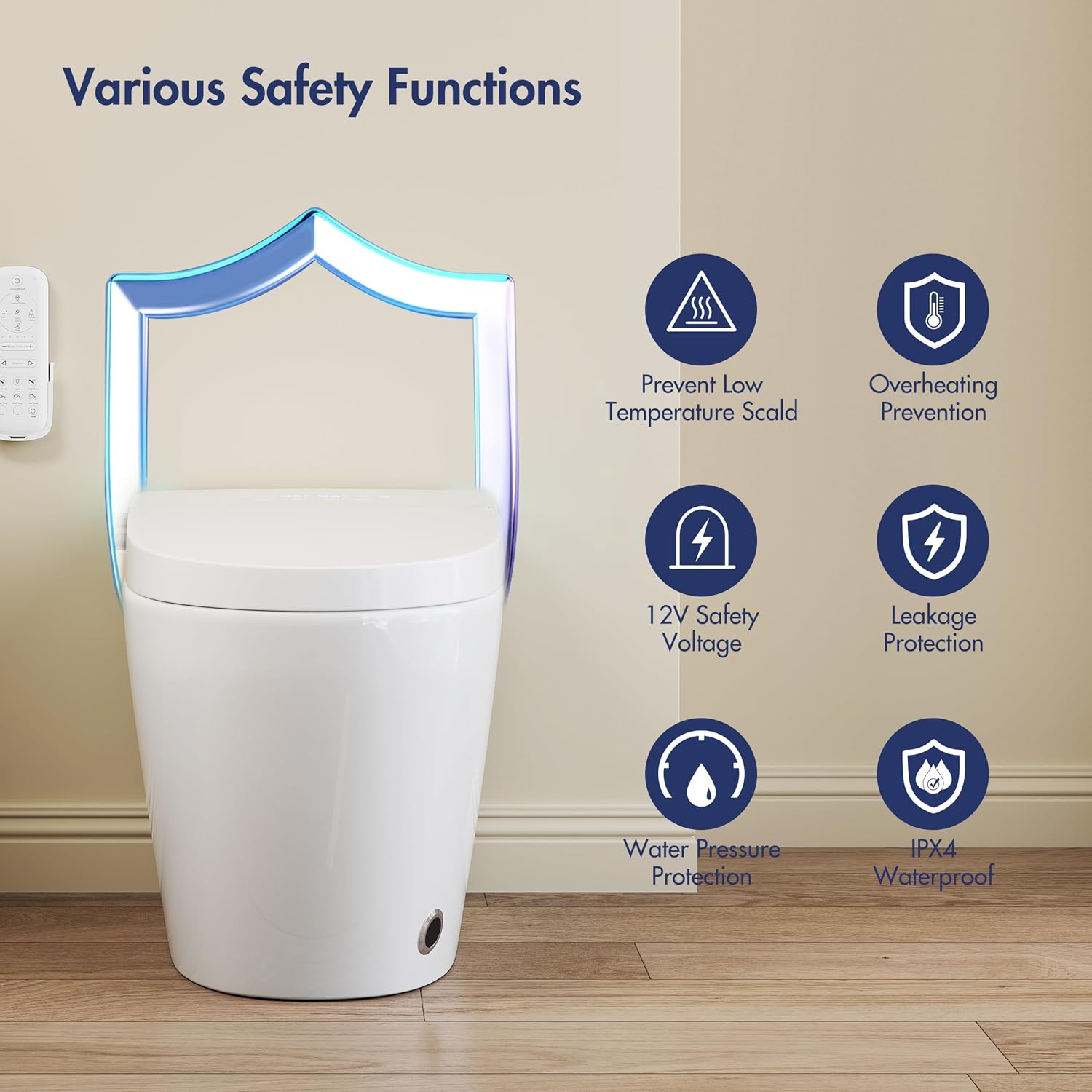 Smart Toilet, Eridanus One Piece Tankless Toilet with Bidet Built in, Foot-Sensor, Off-Seat Auto Flush, Adjustable Warm Water Sprayer, Air Dryer, Elongated Heated Seat, Power-Assisted Flush