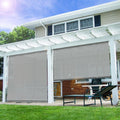 E&K Sunrise 8'W x 10'H Roll Up Outdoor Roller Shade Blind Sun Shade UV Block for Patio, Porch, Backyard, Gazebo, Deck, Pergola (Gray)