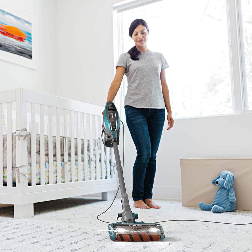 Shark ZS360 APEX Corded Stick Vacuum with DuoClean and Self-Cleaning Brusholl, Precision Duster, Crevice and Pet Multi-Tool, Forest Mist Blue, 10.2 in L x 9.8 in W x 46.4 in H