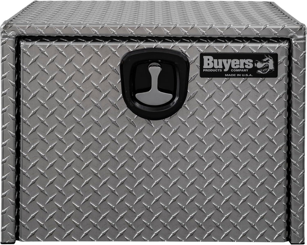 Buyers Products 1735100 Diamond Tread Aluminum Underbody Truck Box w/ 3-Point Compression Latch, 18 x 18 x 24 Inch, Made in the USA, Work Truck Tool Box, Job Box For Storage & Organization