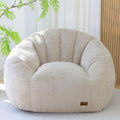 Giant Bean Bag Chair for Adults, Teens and Kids, Cozy Fluffy Corduroy Beanbag Chair with Filler, Large Floor Lounge Sofa for Living Room, Bedroom, Dorm, Gaming and Reading(L-Champagne)