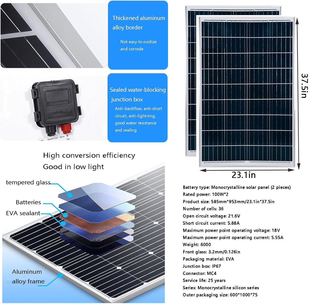 3000W Wind Solar Hybrid Power Generation System With 200W Solar Panel, 12V/24V/48V Vertical Axis Wind Turbine Generator Kit And Intelligent Controller(48V)