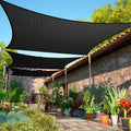 ShadeMart 12' x 14' Black Sun Shade Sail UPF50 Rectangle smTAPR1418 Canopy Fabric Cloth Screen, Water Permeable & UV Resistant, Heavy Duty, Carport Patio Outdoor - We Customize Size