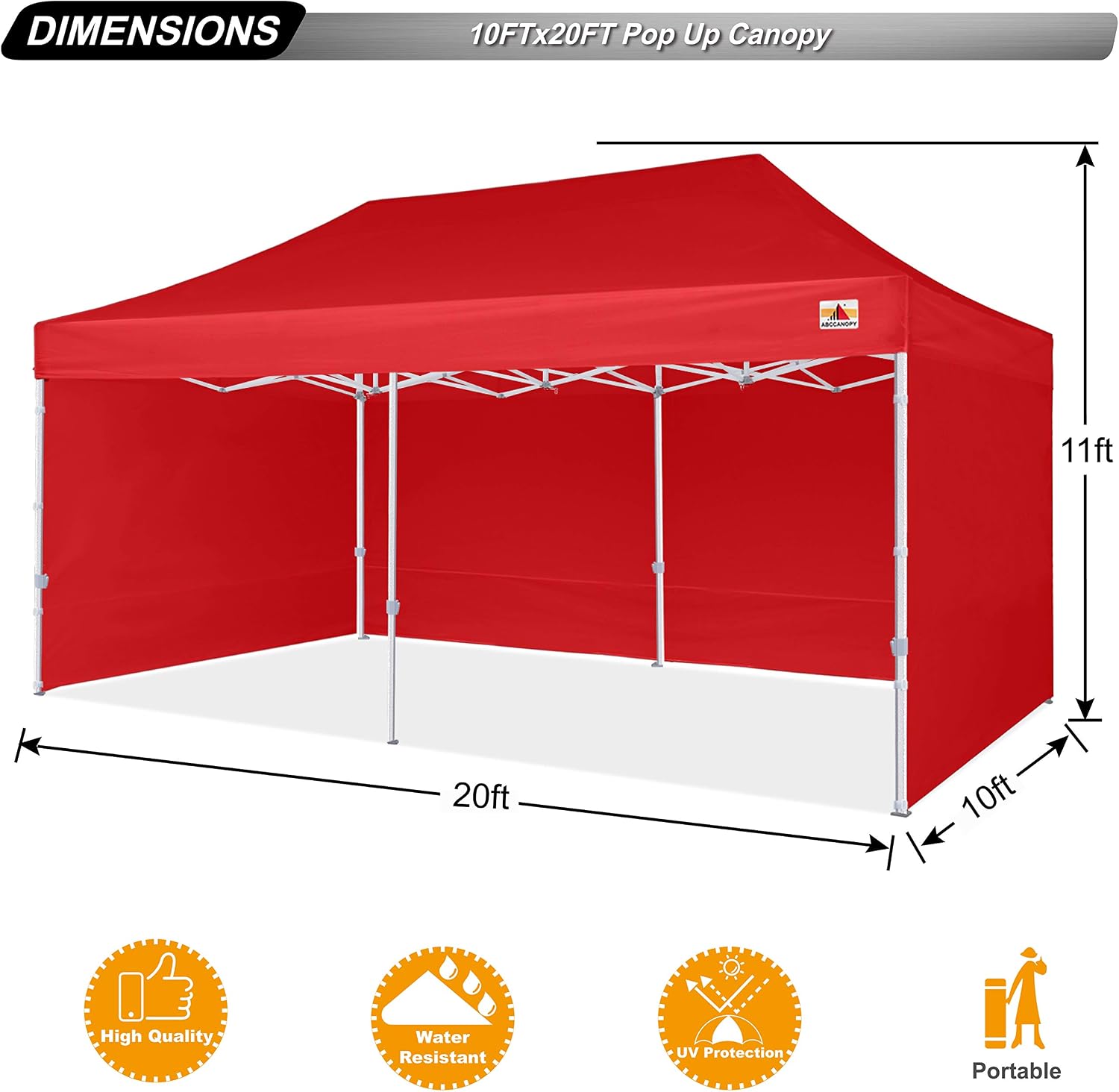 ABCCANOPY Premium Canopy Tent Commercial Instant Shade 10x20 Premium-Series, Red