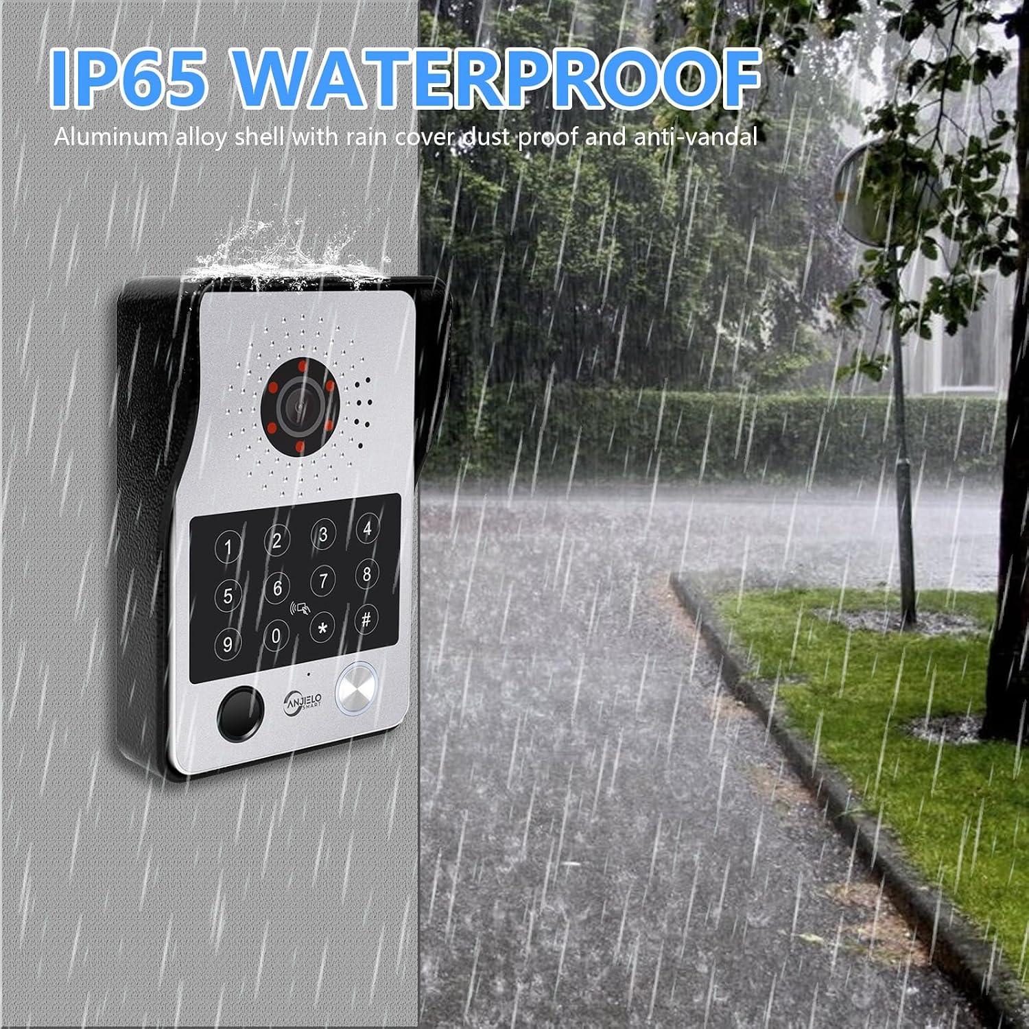 7-Inch Smart Video Intercom System,1080P HD Wired Doorbell with Touchscreen Monitor,Fingerprint, RFID & PIN Unlock,Tuya Smart App Control,Ideal for Homes, Villas & Apartments (2 doorbell + 2 Monitor)
