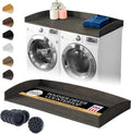 Nedura Washer Dryer Countertop w/Anti-Vibration Pads & Curved Edge Rails, Premium Bamboo Laundry Countertop, Washer Dryer Topper, Laundry Room Organization, Laundry Room Accessory - Espresso