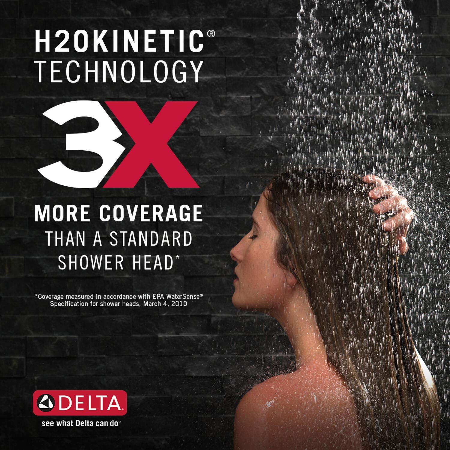 Delta Faucet Stryke 17 Series Dual-Function Tub and Shower Trim Kit, Shower Faucet, Single-Spray H2Okinetic Shower Head, Matte Black T17476-BL (Valve Not Included)