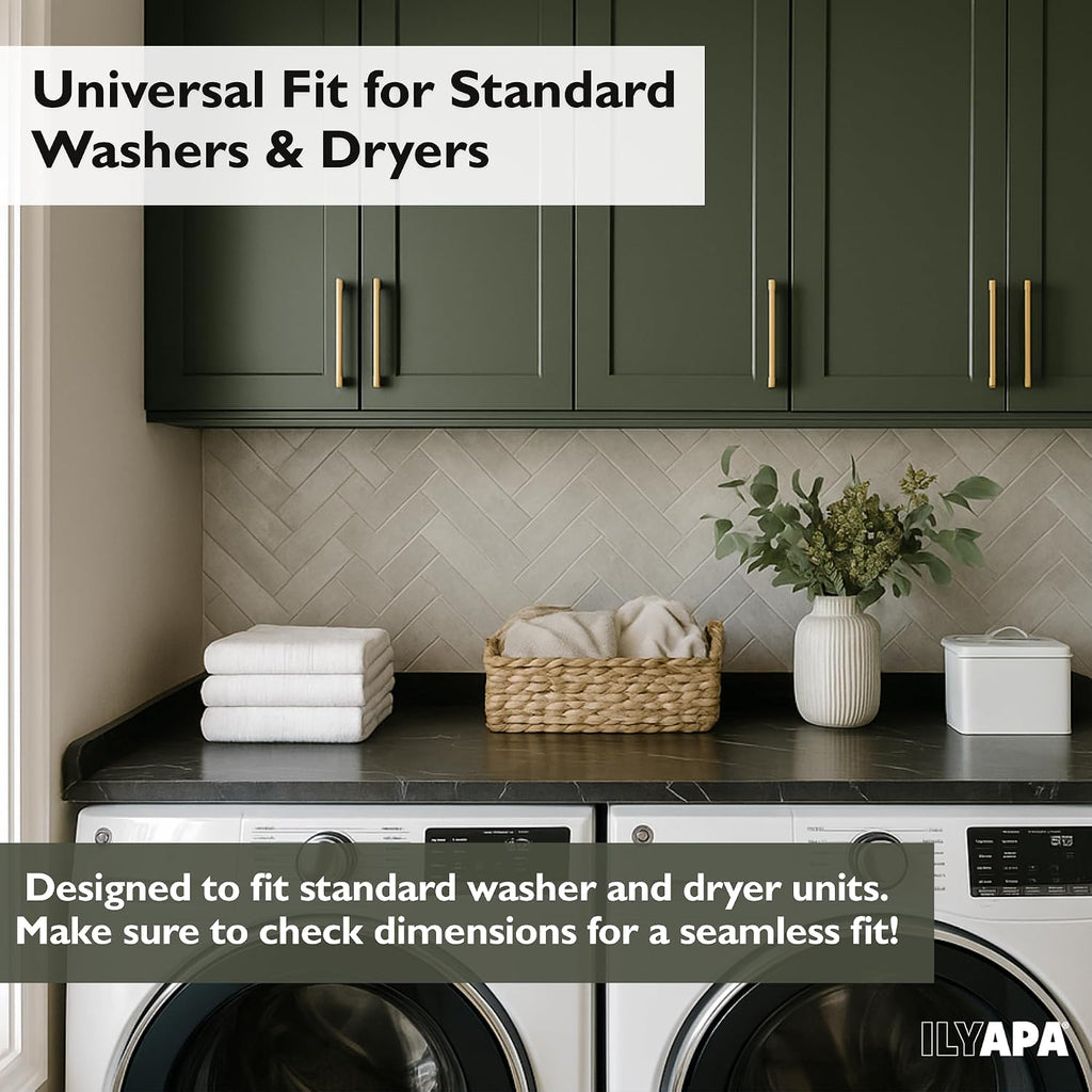 Ilyapa Washer Dryer Countertop - 27.5 x 54 inch Laundry Countertop, Washer and Dryer Covers for The Top, Laundry Room Organization and Storage, Black