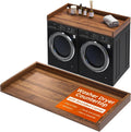 Washer Dryer Countertop, 27.5'x54' Wood Washer and Dryer Countertop with 2.95' Edge Rails, Laundry Machine Topper with Rounded Corner for Laundry Room Organization and Storage, Walnut