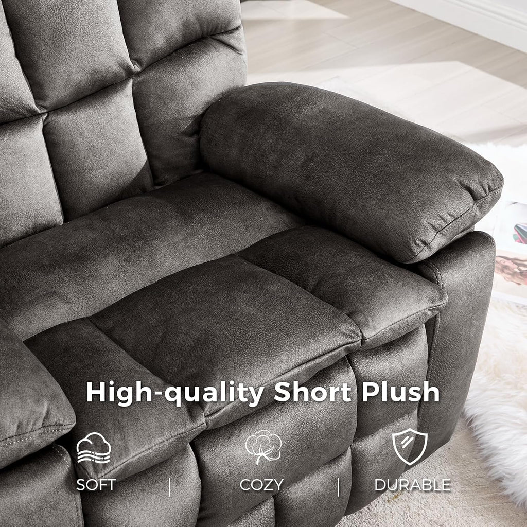 IOMOR Power Lift Recliner Chair for Elderly with Vibration Massage and Lumbar Heating, Overstuffed Electric Lift Chair with 2 Side Pockets and Cup Holders, USB & Type-C for Living Room, Dark Gray