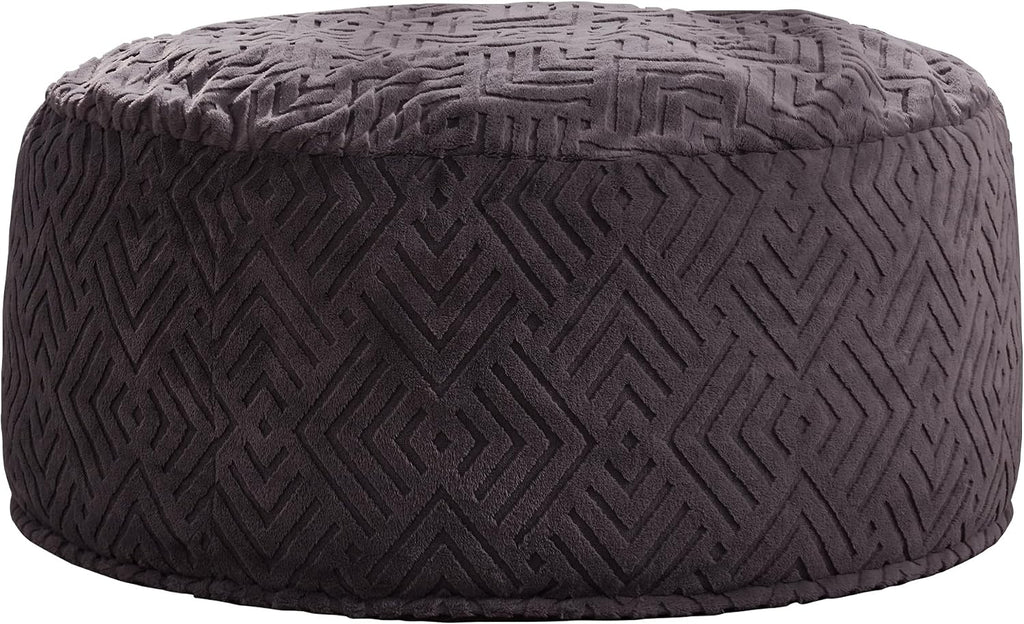 Hobestluk Bean Bag Chairs Adults Beanbag Chair with Filler Large Bean Bags with Fluffy Embossed Cover, Giant Bean Bag Chairs for Adults (Dark Grey, 5FT - 50' x 50' x 24')