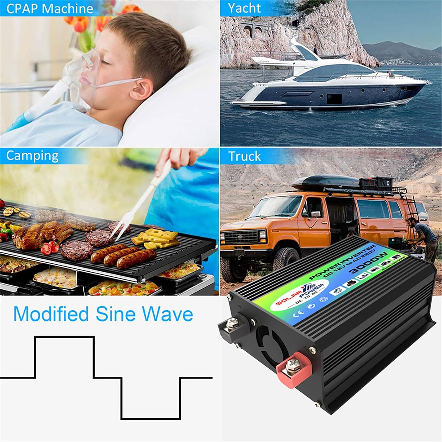 3000W Solar Power System with 60W Waterproof Panel & 30A Controller - for Home & RV Emergency Energy Needs(110V)