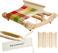WILLOWDALE 12 Inches Rigid Heddle Loom, Weaving Loom Kit with Shed Stick, Wooden Multi-Craft Weaving Loom for Adults, Threads Warping Frame with Pegs and Yarn Stand, Frame Loom for Beginner