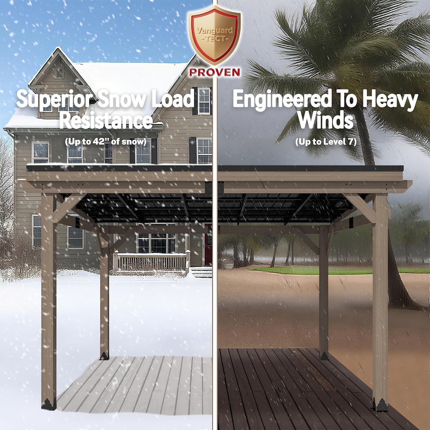 10x12FT Wall Mounted Gazebo Ceder Wood Lean to Gazebo with Sloping Roof Outdoor Hardtop Pergola Awnings with Galvanized Steel Roof for Patio, Deck, Backyard