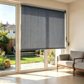 Shade&Beyond Custom Size Outdoor Roller Shade 30' W x 84' H, Grey Cordless Patio Shades Roll Up Outside Blinds for Porch Pergola Gazebo