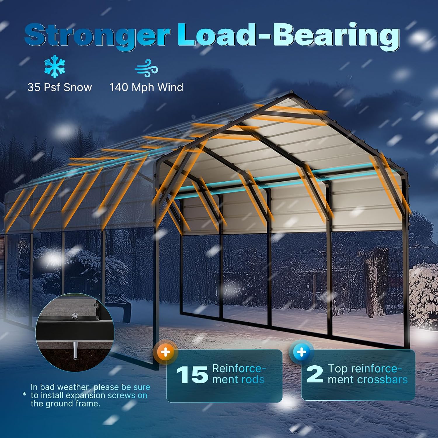 Quictent 10x20 ft Heavy Duty Metal Carport for Vehicle Storage Snowproof & Windproof Steel Car Shelter