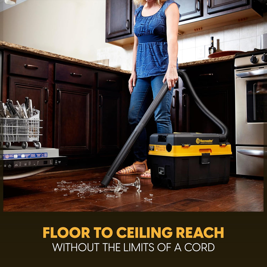 Vacmaster Professional 4-Gallon 24V MAX Cordless Wet/Dry Shop Vacuum with 4.0Ah Battery - DVTB244 0201