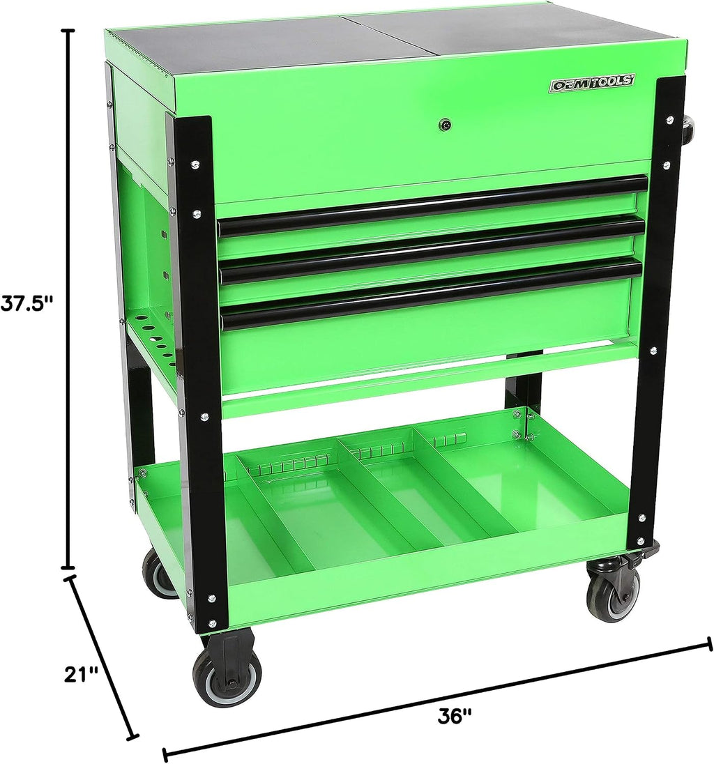 OEMTOOLS 24731 Automotive Rolling Tool Cart with Drawers, Gifts for Men, Dad Gifts, Mechanics Rolling Tool Chest, Secure Locking System, Integrated Power Strip, Heavy Duty Steel Construction