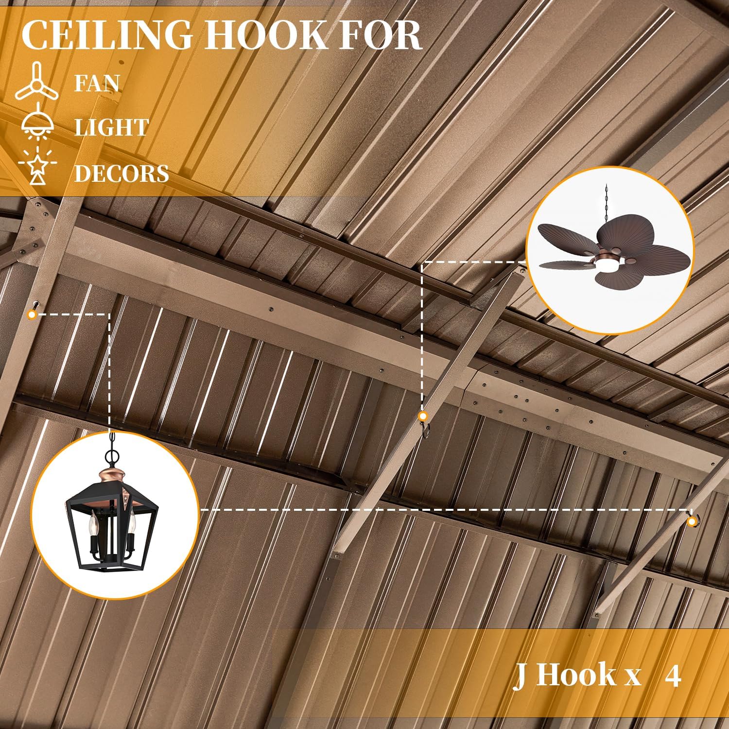 YOLENY 12'x22' Hardtop Gazebo, Galvanized Steel Double Roof Canopy with Aluminum Frame Permanent Metal Pavilion with Netting and Curtains for Patio Backyard Deck and Lawns