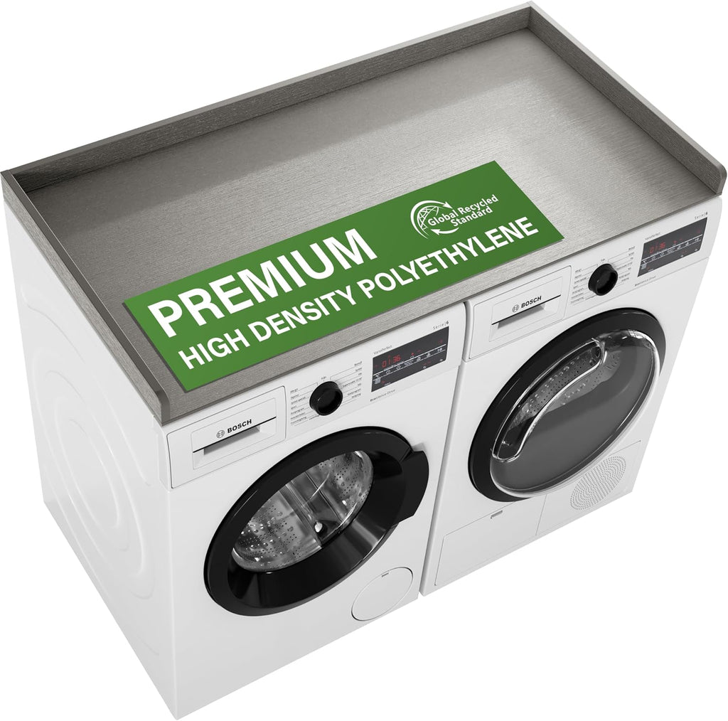 Premium HDPE Washer and Dryer Countertop 54'x27.5' – Waterproof washer dryer topper for Laundry Room Organization, Washer Dryer Countertop for Folding Clothes, Sorting & Extra Storage，Warm Grey
