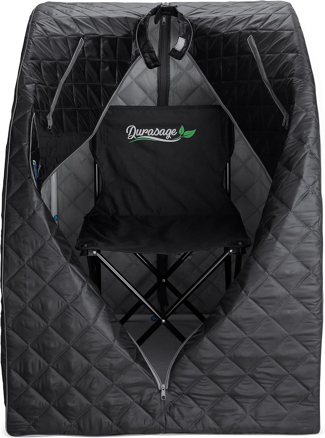 Durasage Lightweight Portable Personal Steam Sauna Spa for Relaxation at Home, 60 Minute Timer, 800 Watt Steam Generator, Chair Included (Black)