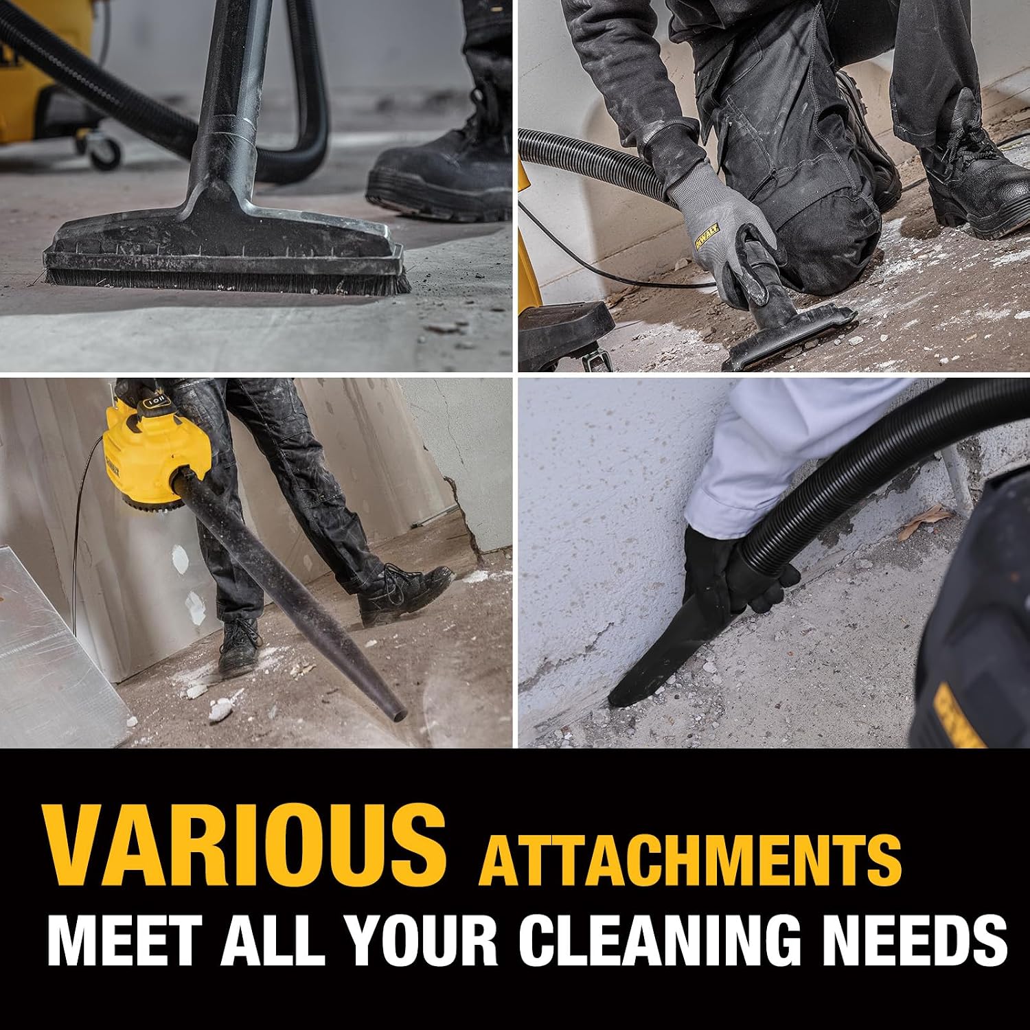 DEWALT Shop Vacuum Wet and Dry, 9 Gal 5 HP Shop Vac with Detachable Blower, Complete Full Set of Accessories & Storage Bag Design, Wet Dry Vacuum Cleaner for Garage Workshop Lawn Yard Patio, DXV209PC