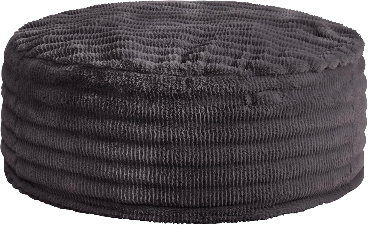 Hobestluk Bean Bag Chairs Beanbag Chair with Filler Adult Bean Bags with Fluffy Ripple Cover, Giant Bean Bag Chairs for Adults (Dark Grey, 5FT - 50' x 50' x 24')