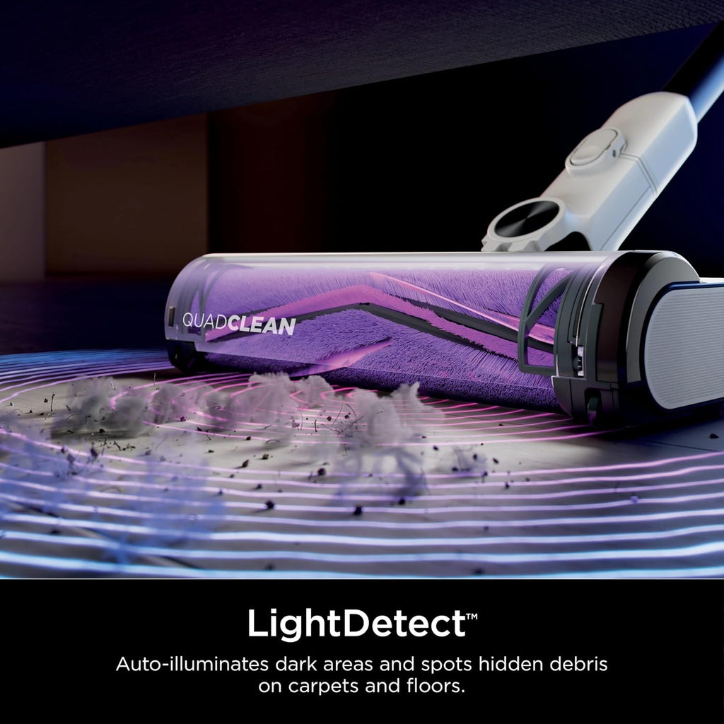 Shark IW3615 Detect Pro Cordless Stick Vacuum with HEPA Auto-Empty System, Flexible Wand, Portable Handheld Attachment, Ideal for Household Pet Hair, 60 Minute Runtime, White/Beats Brass (Renewed)