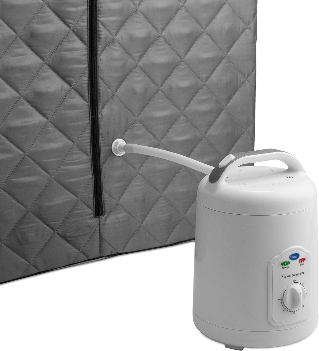 Durasage Lightweight Portable Personal Steam Sauna Spa - 800W Steam Generator, 60-Min Timer, Zippered Access, Single Front Pocket, Foldable Frame & Chair - Indoor Use, at-Home Relaxation Kit