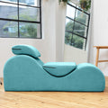 Avana Luvu Lounger - Chaise Lounge Chair for Yoga, Exercise, Stretching - High Density Foam - Removable Cover and Resistant Inner Liner - Made in The USA - Blue