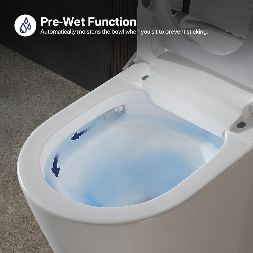 Eridanus Smart Toilet with Bidet Built in, One Piece Tankless Bidet Toilet, Foot-Sensor Flush, Off-Seat Auto Flush, Adjustable Warm Water Sprayer & Air Dryer, Elongated Heated Seat, ADA Height