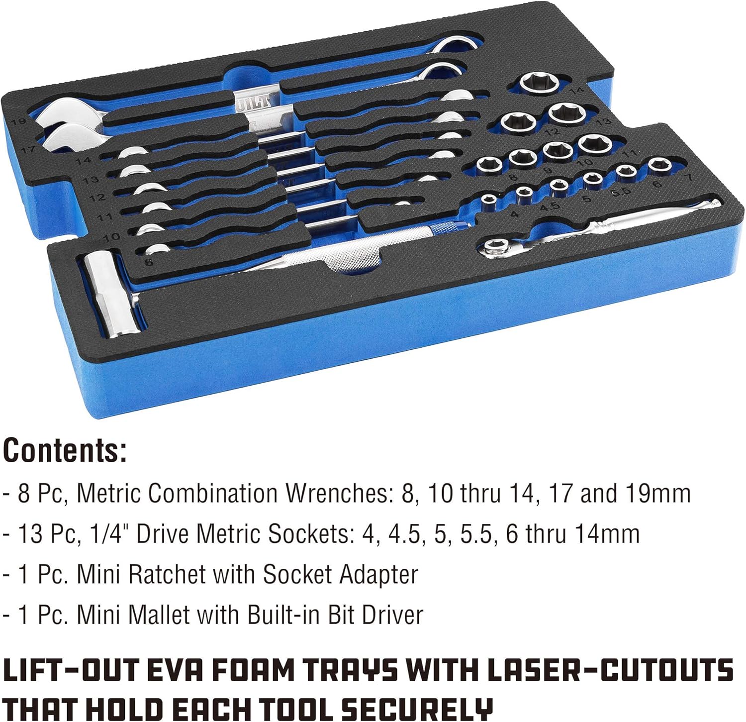Powerbuilt 83 Pc. 420J2 Stainless Steel Marine Boat Repair Tool Set, Drivers, Pliers, Wrenches, Mallet, Bit Driver/Bits, Sockets, Watertight Shock Resistant Case with Lift-Out Foam Tool Trays - 642411