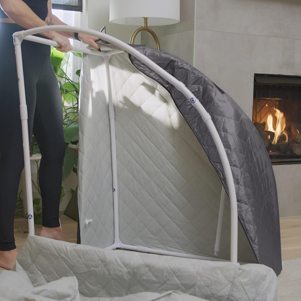Durasage Lightweight Portable Personal Steam Sauna Spa - 800W Steam Generator, 60-Min Timer, Zippered Access, Single Front Pocket, Foldable Frame & Chair - Indoor Use, at-Home Relaxation Kit