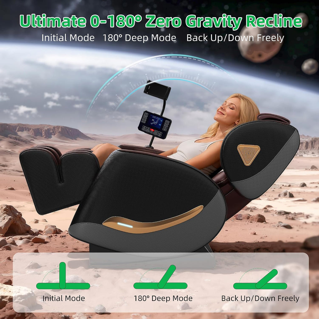 Massage Chair Full Body, Zero Gravity Massage Chair - Upgraded 10 Fix Rollers, 2026 Massage Chairs Full Body and Recliner with Heating, Foot Massage, Airbags, Home Office Relaxation