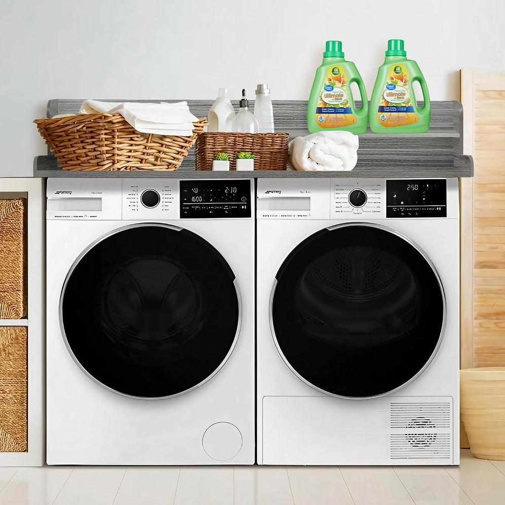 Royxen Laundry Countertop with Storage Universal Fit, Washer and Dryer Countertop with Shelf, Laundry Room Storage, 2-Tier Shelf (Eucalyptus)