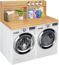 Royxen Laundry Countertop with 20' Shelf Universal Fit, Washer and Dryer Countertop with Storage Space, Oak